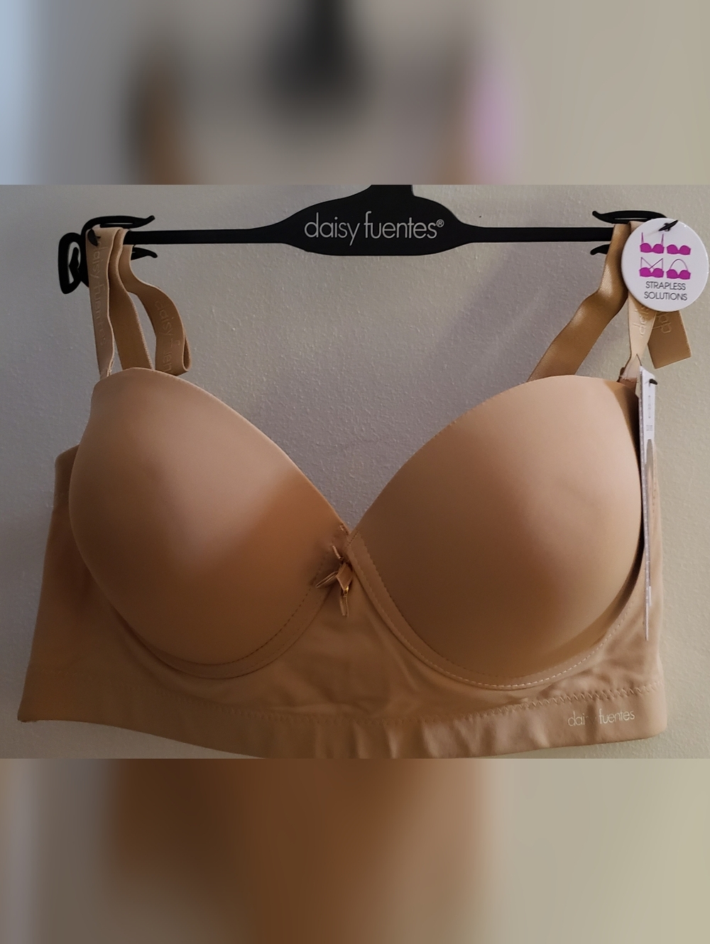 Daisy Fuentes Hourglass Longline Convertible Bra Nwt 38D Nude